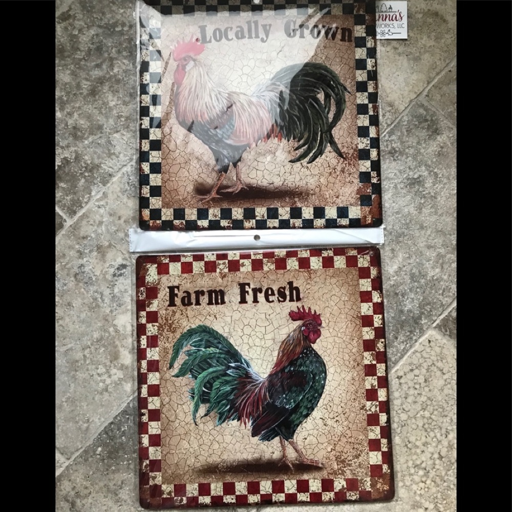 Rooster Wall Art, lot of 2 pieces. NWT
